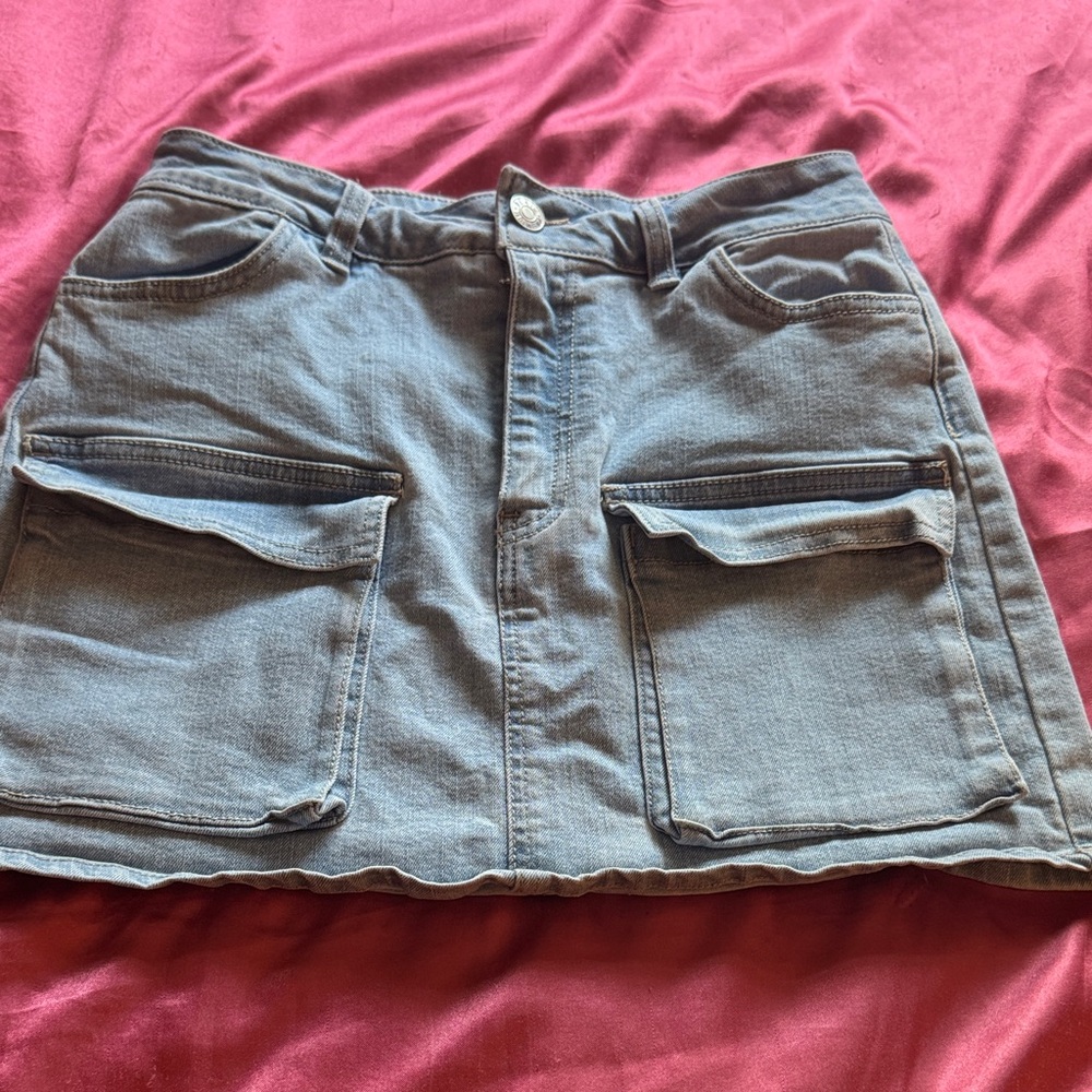 Cargo blue Denim Skirt